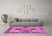 Machine Washable Persian Pink Traditional Rug in a Living Room, wshabs3538pnk