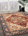 Machine Washable Abstract Brown Red Rug in a Family Room, wshabs3538