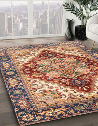 Abstract Brown Red Persian Rug, abs3538