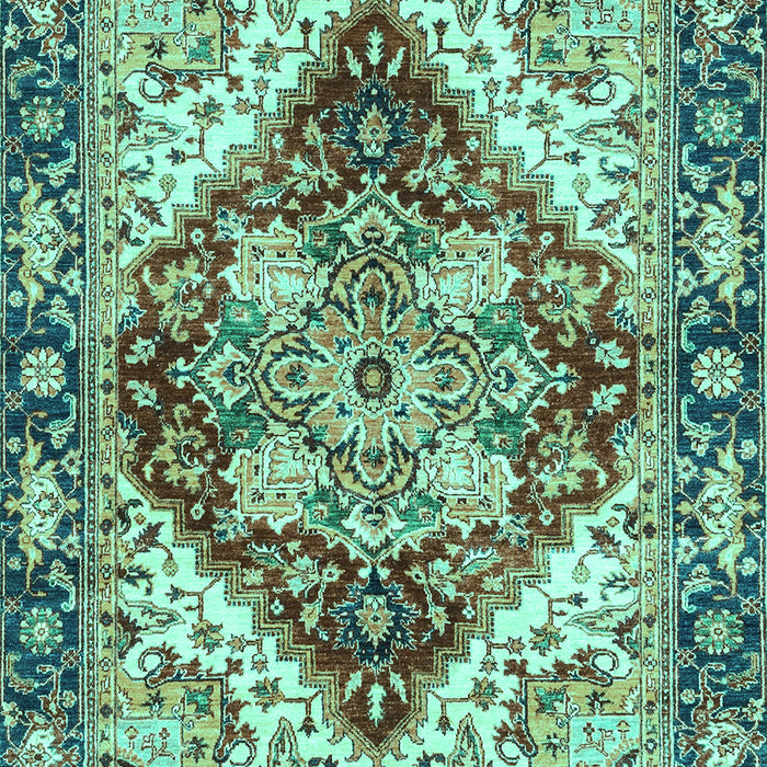 Machine Washable Persian Turquoise Traditional Area Rugs, wshabs3538turq