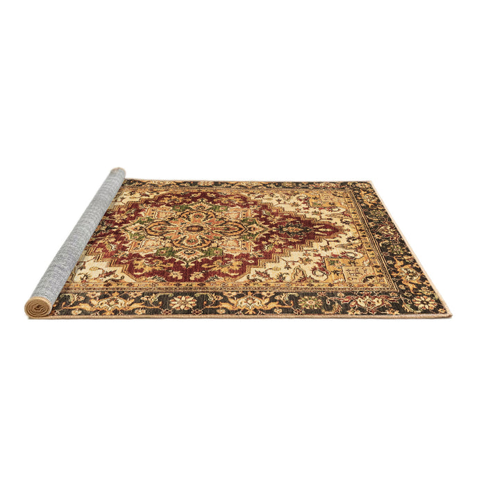 Sideview of Machine Washable Persian Brown Traditional Rug, wshabs3538brn
