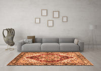 Machine Washable Persian Orange Traditional Rug, wshabs3538org