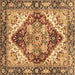 Square Machine Washable Persian Brown Traditional Rug, wshabs3538brn