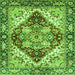 Square Machine Washable Persian Green Traditional Area Rugs, wshabs3538grn