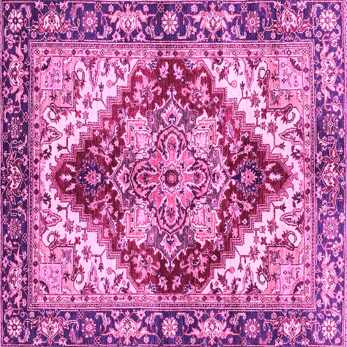 Square Machine Washable Persian Pink Traditional Rug, wshabs3538pnk