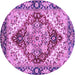 Round Persian Purple Traditional Rug, abs3538pur