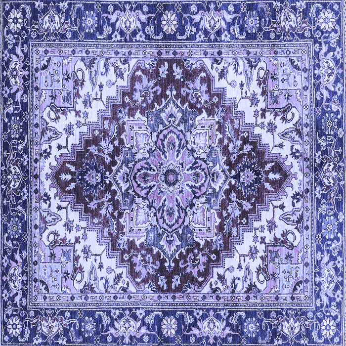 Square Machine Washable Persian Blue Traditional Rug, wshabs3538blu