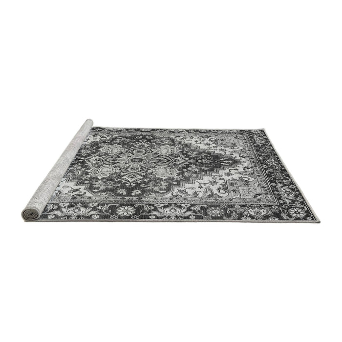 Sideview of Machine Washable Persian Gray Traditional Rug, wshabs3538gry