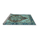 Sideview of Machine Washable Persian Light Blue Traditional Rug, wshabs3538lblu