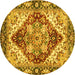 Round Persian Yellow Traditional Rug, abs3538yw