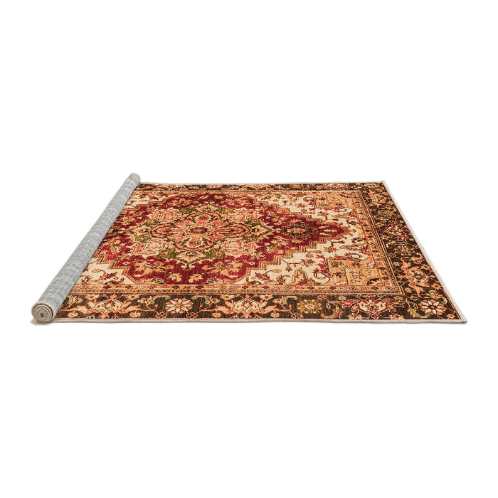 Sideview of Machine Washable Persian Orange Traditional Area Rugs, wshabs3538org