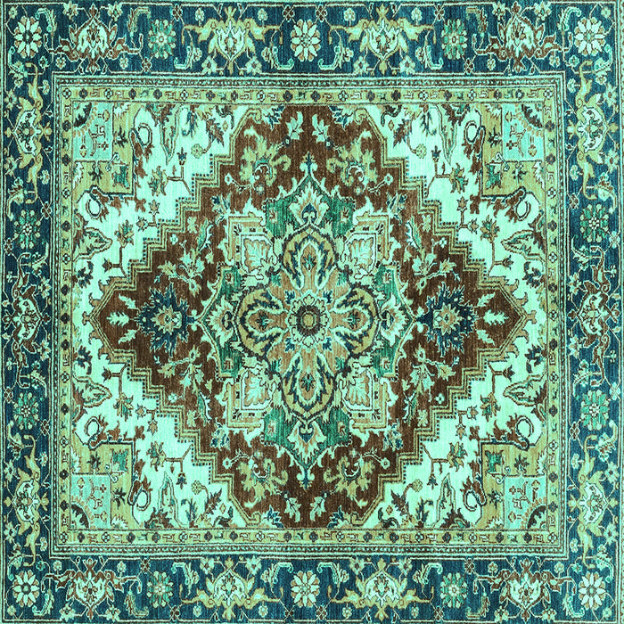 Square Persian Turquoise Traditional Rug, abs3538turq