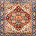 Square Machine Washable Abstract Brown Red Rug, wshabs3538