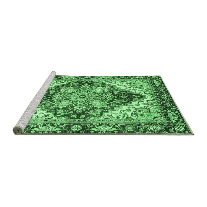 Sideview of Machine Washable Persian Emerald Green Traditional Area Rugs, wshabs3538emgrn