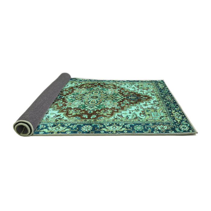 Sideview of Persian Turquoise Traditional Rug, abs3538turq