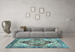 Machine Washable Persian Light Blue Traditional Rug in a Living Room, wshabs3538lblu