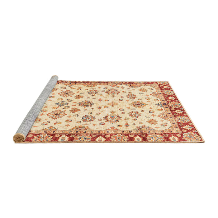 Sideview of Machine Washable Abstract Sun Yellow Rug, wshabs3539