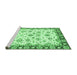 Sideview of Machine Washable Abstract Emerald Green Modern Area Rugs, wshabs3539emgrn