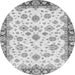 Round Machine Washable Abstract Gray Modern Rug, wshabs3539gry