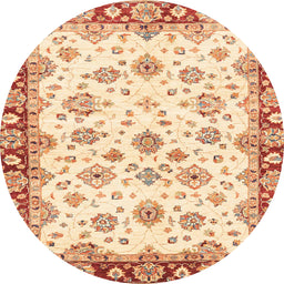Round Abstract Sun Yellow Modern Rug, abs3539