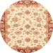 Round Abstract Sun Yellow Modern Rug, abs3539