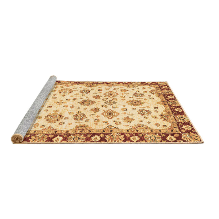 Sideview of Machine Washable Abstract Brown Modern Rug, wshabs3539brn