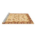 Sideview of Machine Washable Abstract Brown Modern Rug, wshabs3539brn