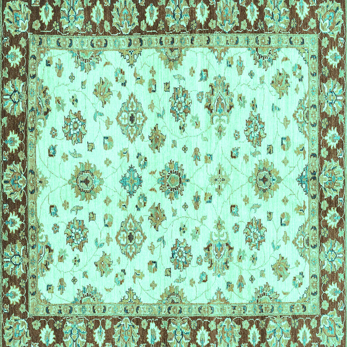 Square Abstract Turquoise Modern Rug, abs3539turq