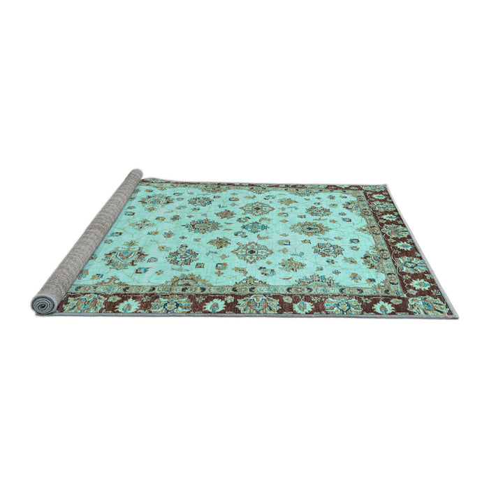 Sideview of Machine Washable Abstract Light Blue Modern Rug, wshabs3539lblu