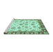 Sideview of Machine Washable Abstract Turquoise Modern Area Rugs, wshabs3539turq