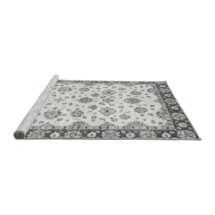Sideview of Machine Washable Abstract Gray Modern Rug, wshabs3539gry