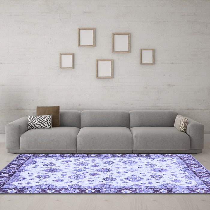 Machine Washable Abstract Blue Modern Rug in a Living Room, wshabs3539blu