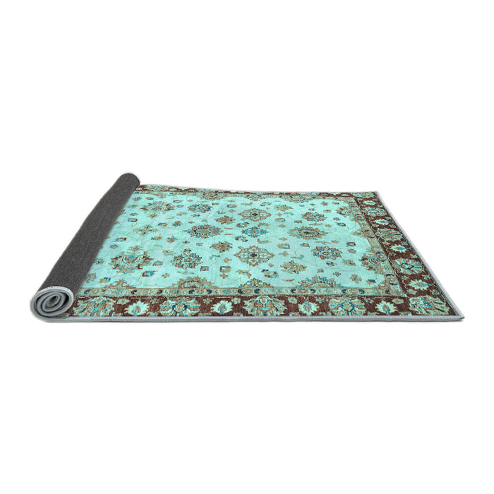 Sideview of Abstract Light Blue Modern Rug, abs3539lblu