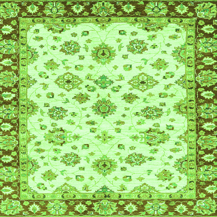 Square Machine Washable Abstract Green Modern Area Rugs, wshabs3539grn