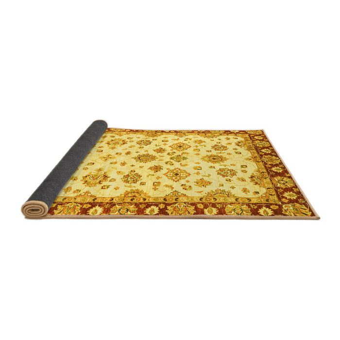 Sideview of Abstract Yellow Modern Rug, abs3539yw
