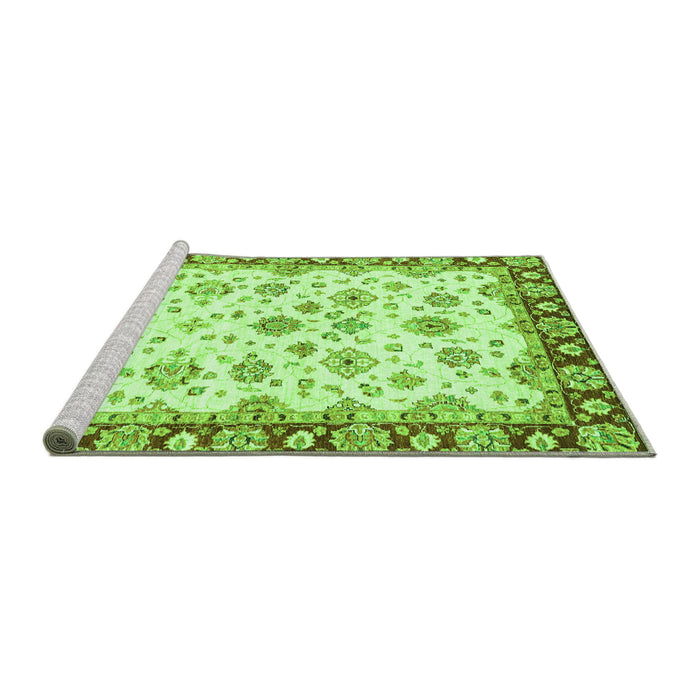 Sideview of Machine Washable Abstract Green Modern Area Rugs, wshabs3539grn