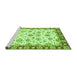 Sideview of Machine Washable Abstract Green Modern Area Rugs, wshabs3539grn