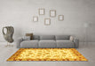 Machine Washable Abstract Yellow Modern Rug in a Living Room, wshabs3539yw