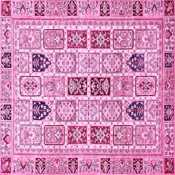 Square Machine Washable Abstract Pink Modern Rug, wshabs353pnk