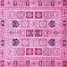 Square Machine Washable Abstract Pink Modern Rug, wshabs353pnk