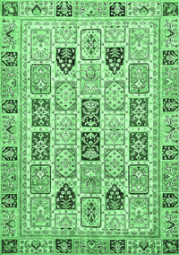 Abstract Emerald Green Modern Rug, abs353emgrn