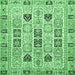 Square Abstract Emerald Green Modern Rug, abs353emgrn