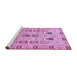 Sideview of Machine Washable Abstract Purple Modern Area Rugs, wshabs353pur