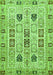 Machine Washable Abstract Green Modern Area Rugs, wshabs353grn