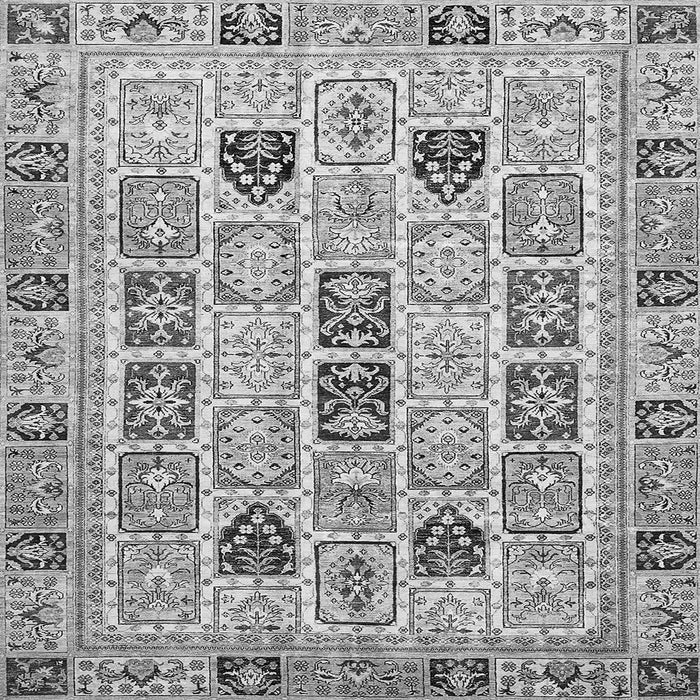 Square Abstract Gray Modern Rug, abs353gry