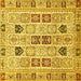 Square Machine Washable Abstract Yellow Modern Rug, wshabs353yw