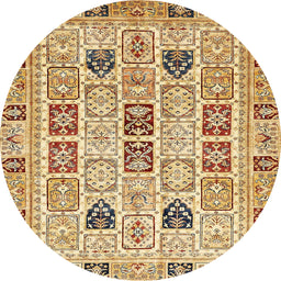 Round Abstract Red Modern Rug, abs353