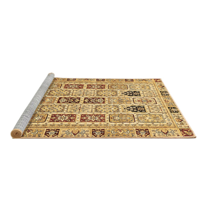 Sideview of Machine Washable Abstract Brown Modern Rug, wshabs353brn