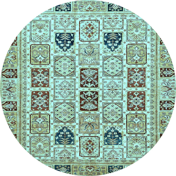 Round Machine Washable Abstract Light Blue Modern Rug, wshabs353lblu