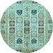 Round Machine Washable Abstract Light Blue Modern Rug, wshabs353lblu